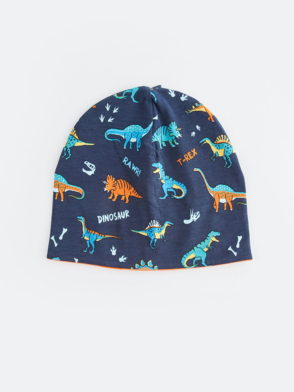 Lacivert Dinozor Baskılı Erkek Çocuk Bere