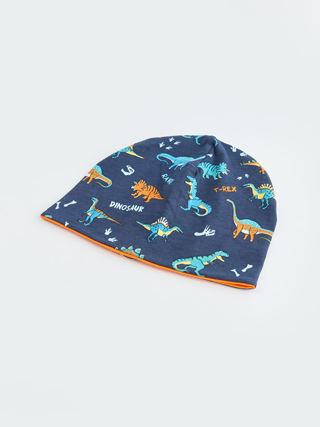 Lacivert Dinozor Baskılı Erkek Çocuk Bere-1