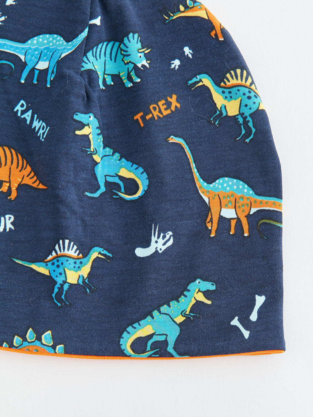Lacivert Dinozor Baskılı Erkek Çocuk Bere-2