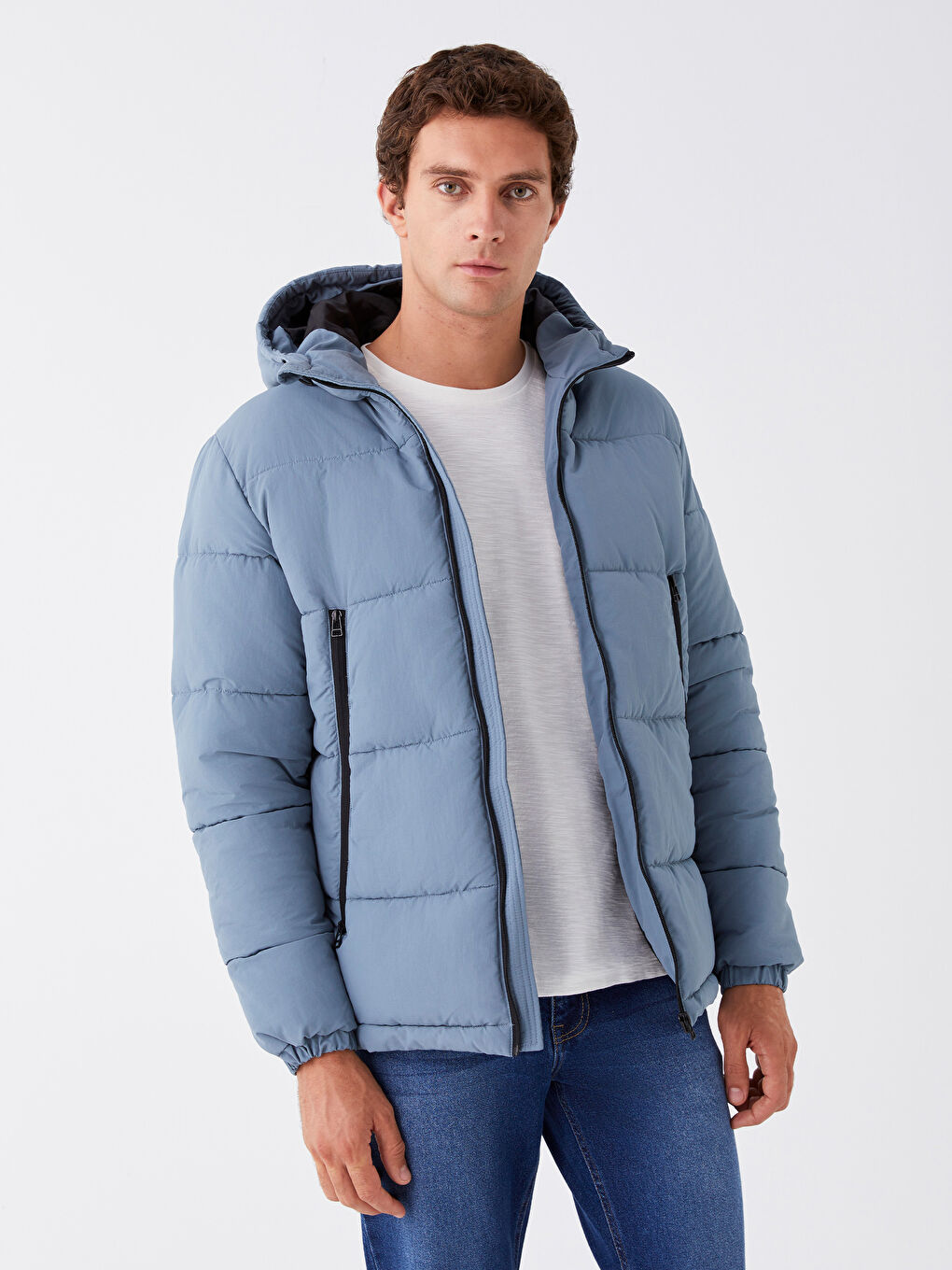 Relaxed Fit Hooded Men's Puffer -W39776Z8-QJ0