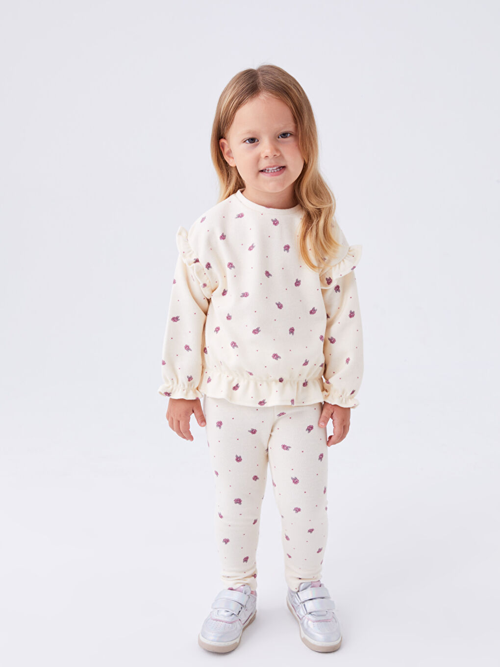 Colanți pentru Bebeluși Fete cu Model și Talie Elastică-1