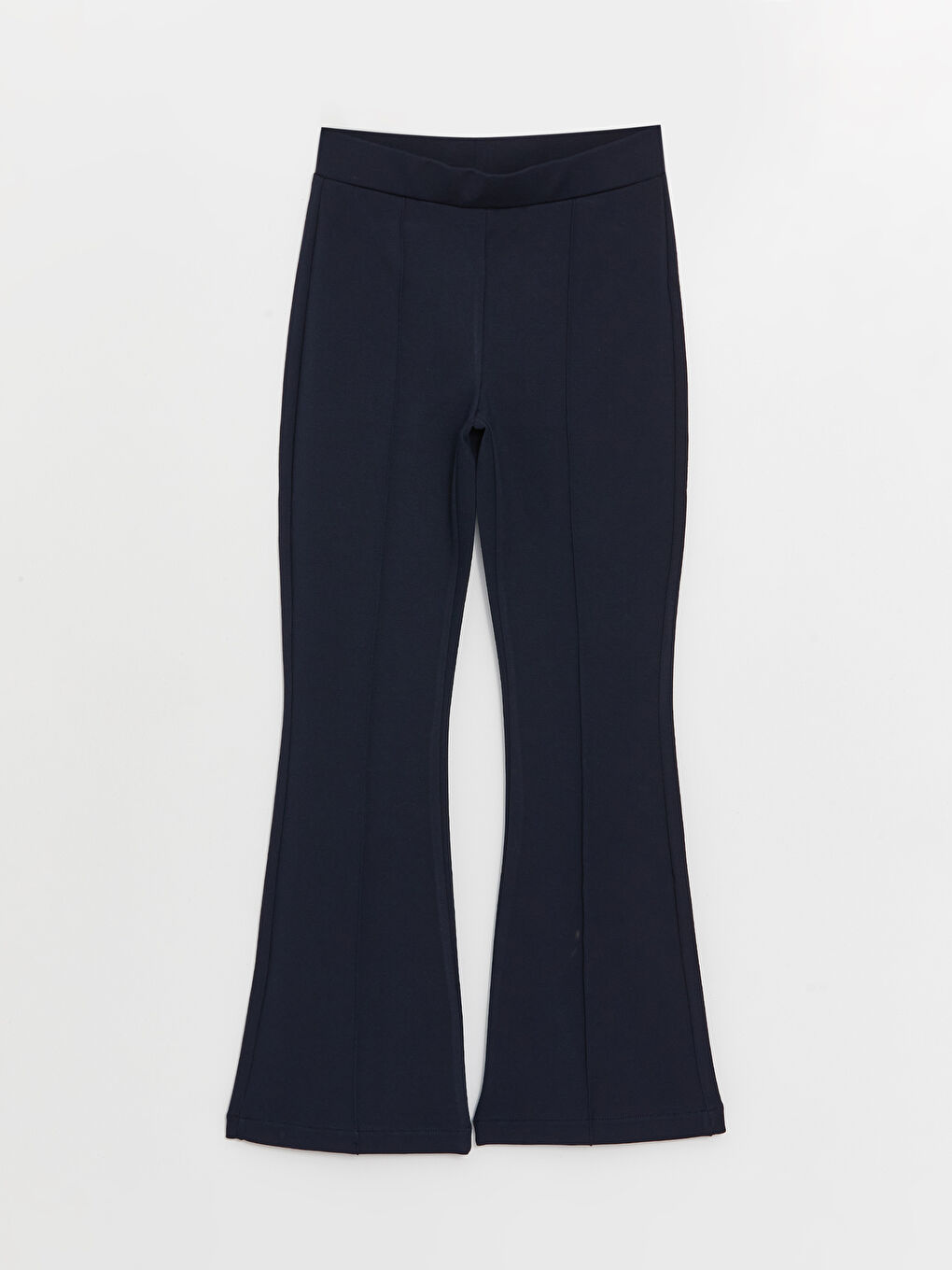 Elasticated Waist Plain Wide Leg Women's Trousers-4