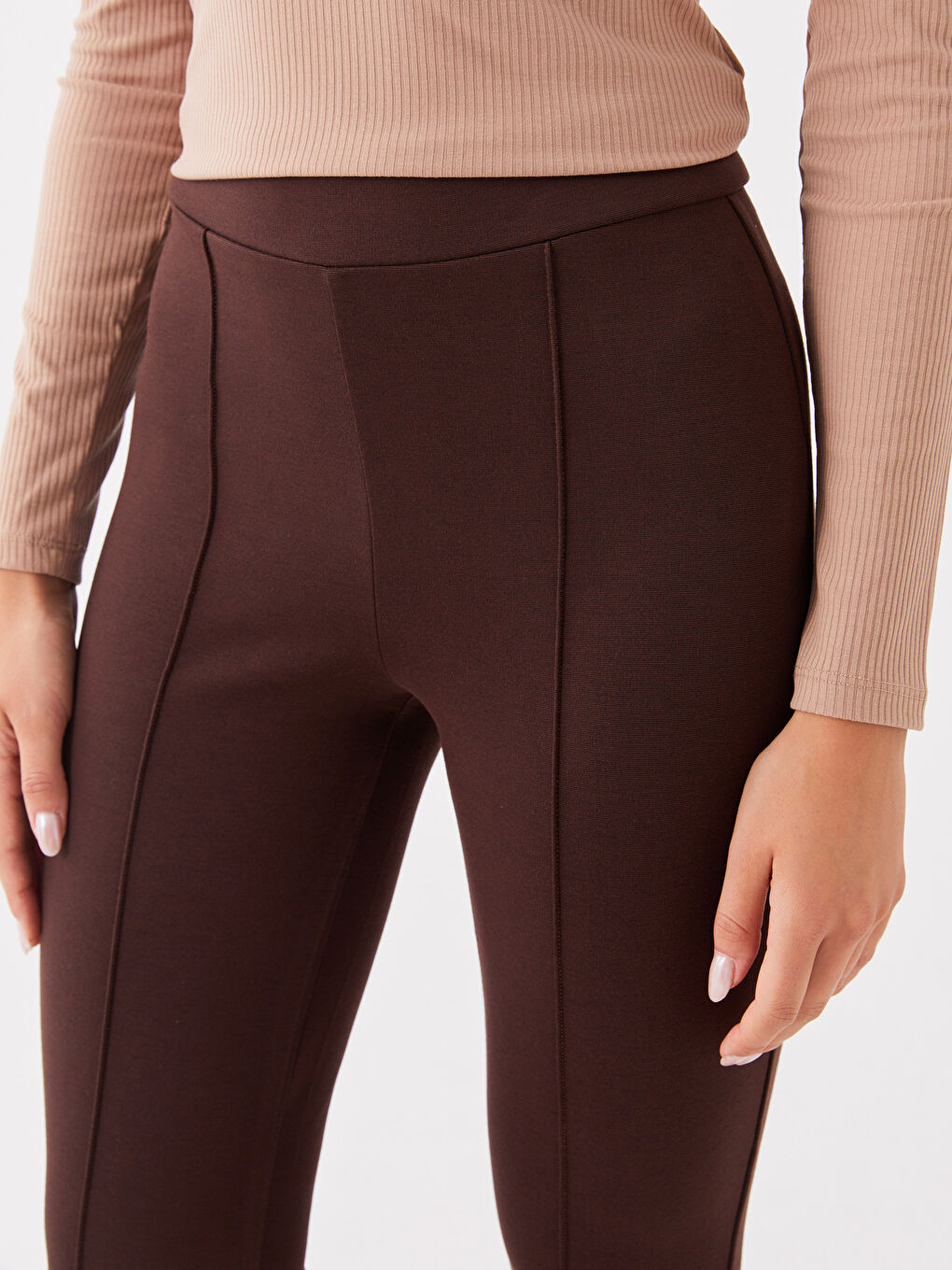 LCWAIKIKI Basic Pantalone sa elastičnim strukom, jednostavne, širokih nogavica za žene -W39781Z8-JTW