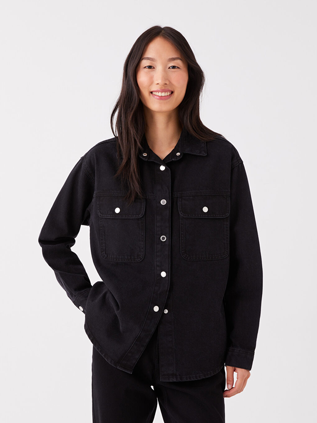 LCW Jeans Relaxed Fit Long Sleeve Women's Denim Shirt -W39797Z8-327