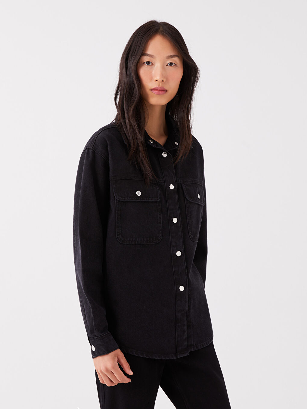 LCW Jeans Relaxed Fit Long Sleeve Women's Denim Shirt -W39797Z8-327