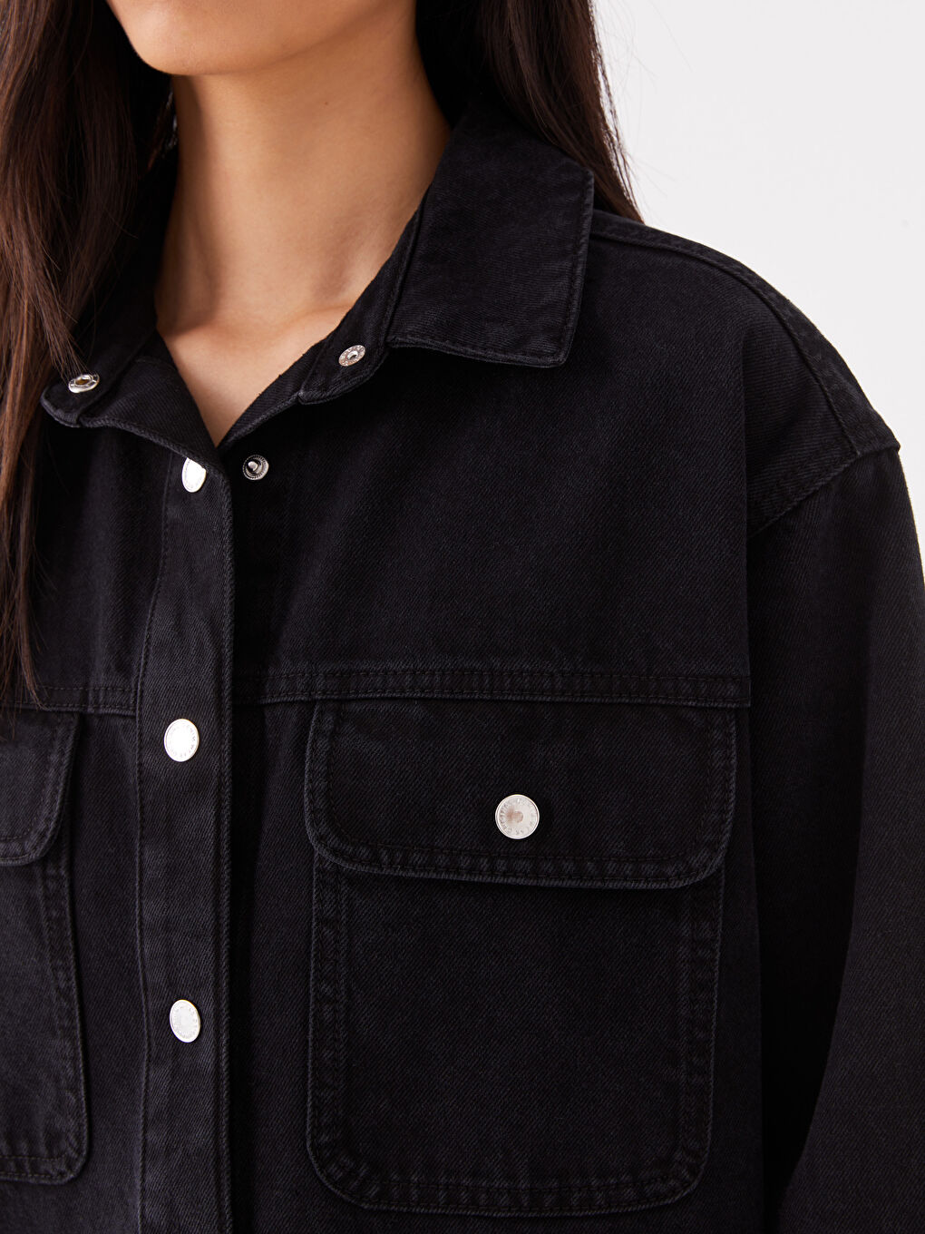 LCW Jeans Relaxed Fit Long Sleeve Women's Denim Shirt -W39797Z8-327