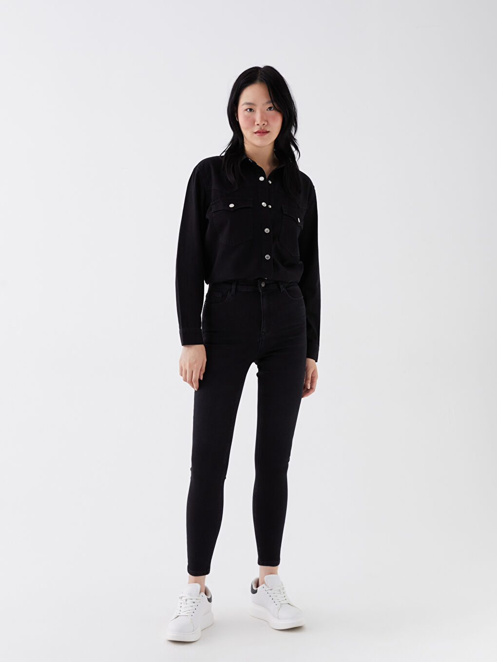 Siyah Jüpiter Süper Skinny Fit Kadın Jean Pantolon