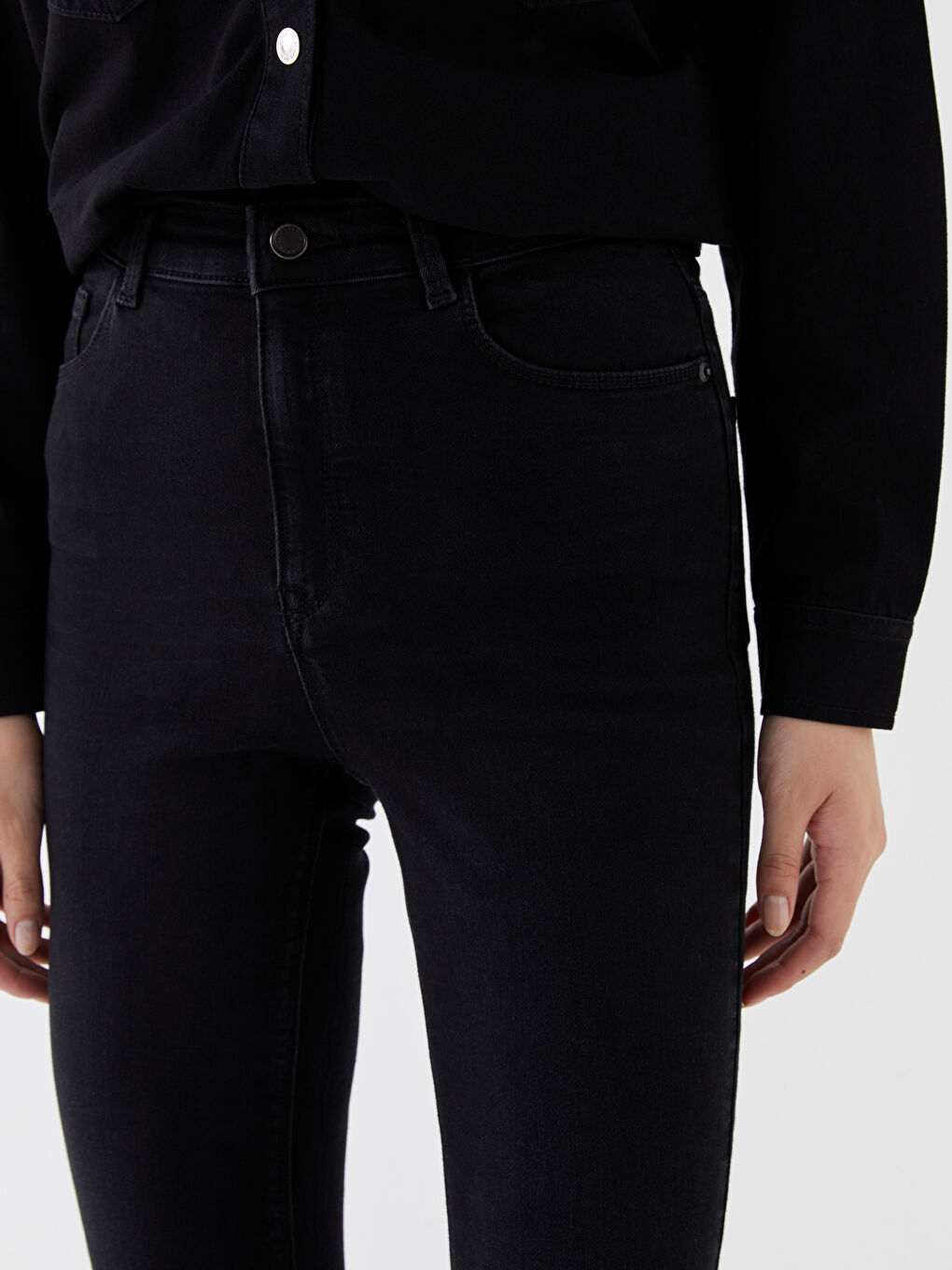 Siyah Jüpiter Süper Skinny Fit Kadın Jean Pantolon-1