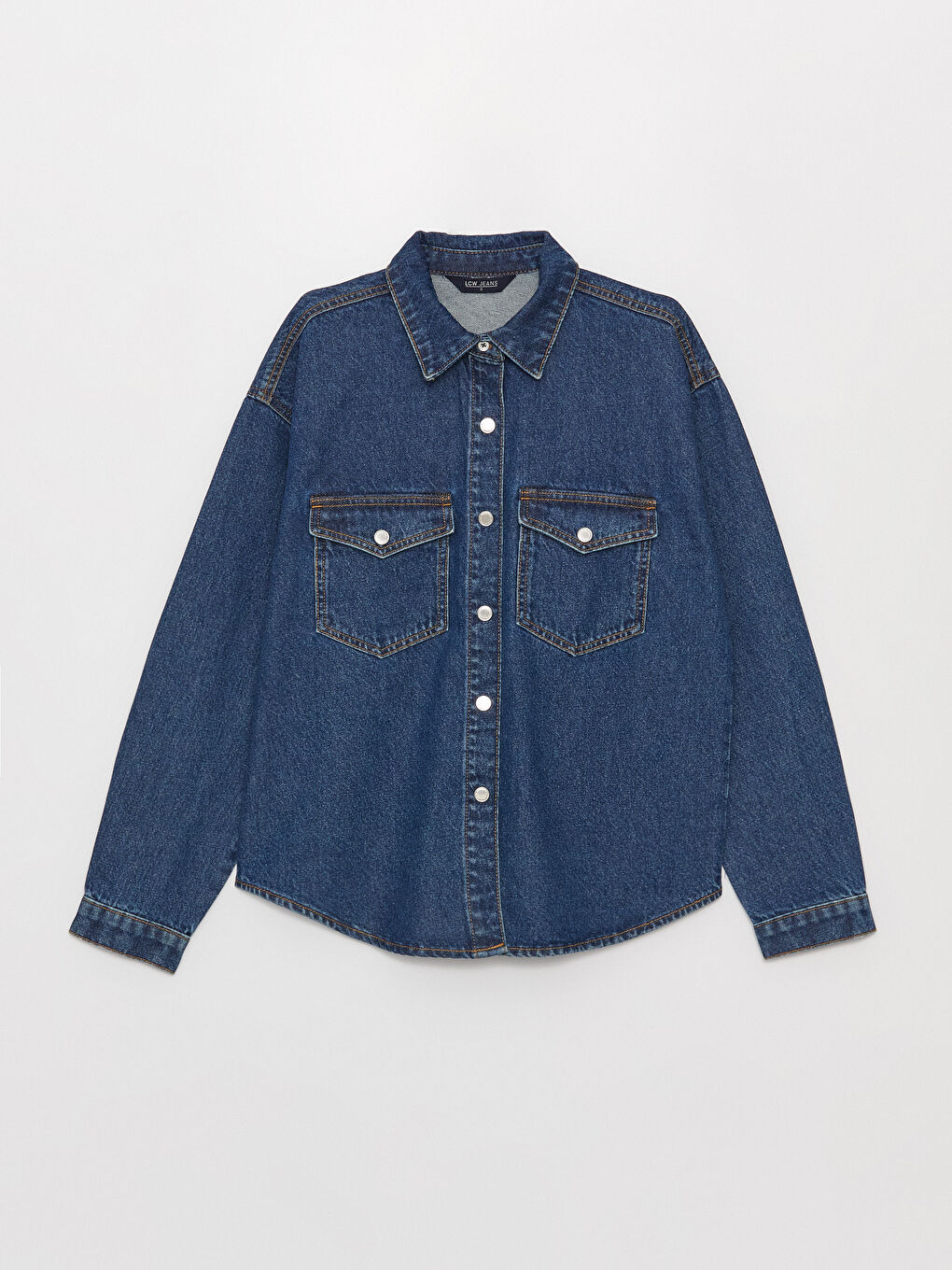 Oversize Damen Denim-Hemdjacke-5