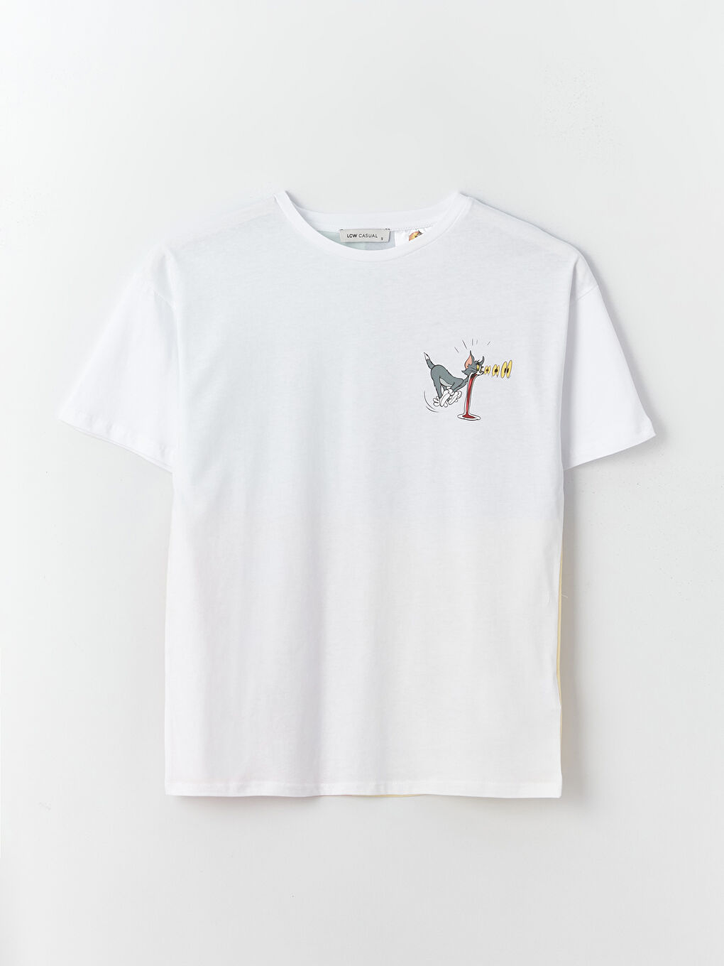 Beyaz Bisiklet Yaka Tom & Jerry Baskılı Kadın Tişört-5