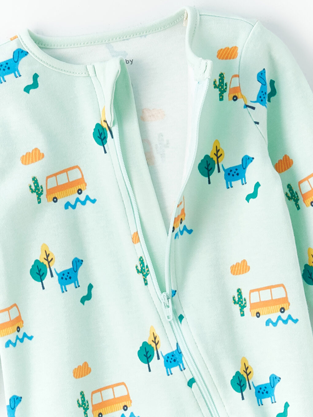 მრგვალი საყელო ნაბეჭდი ახალშობილ ბიჭების საავადმყოფოს კომპლექტი 3-ცალიანი-6