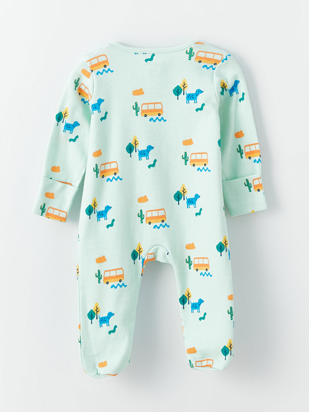 მრგვალი საყელო ნაბეჭდი ახალშობილ ბიჭების საავადმყოფოს კომპლექტი 3-ცალიანი-7