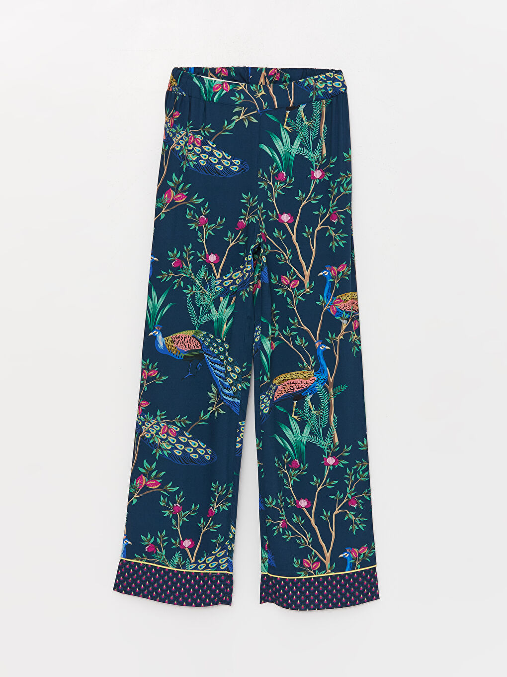 Petrol Gömlek Yaka Desenli Kadın Pijama Takımı-8