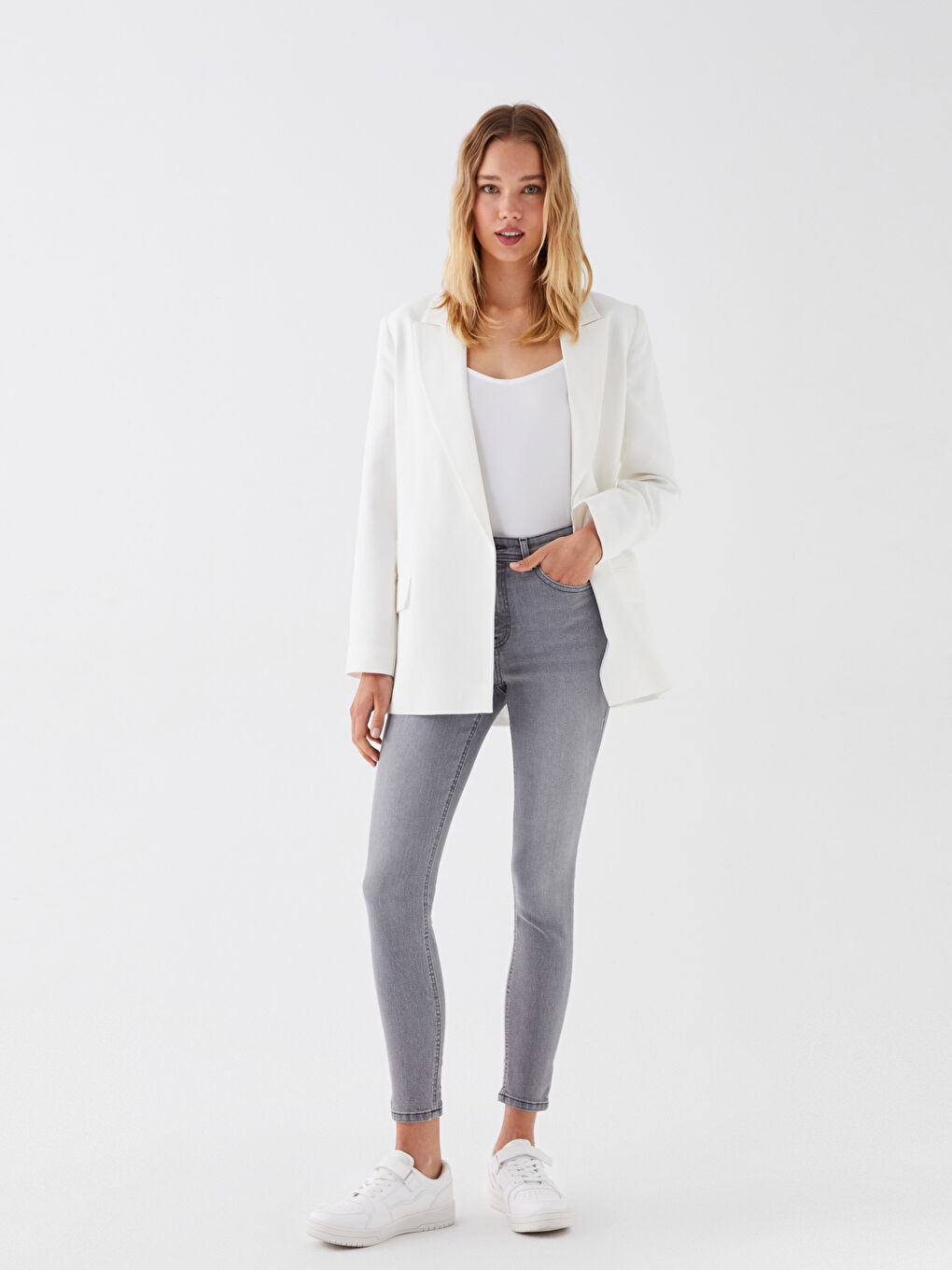 LCW Jeans Hoch taillierte Jupiter Super-Skinny-Fit Jeans für Damen -W39907Z8-GRD