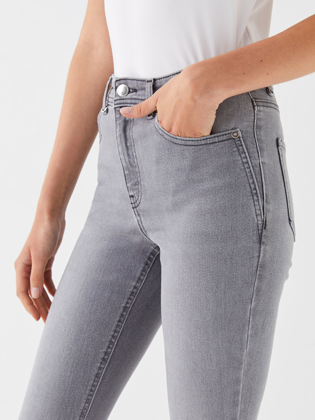 LCW Jeans Hoch taillierte Jupiter Super-Skinny-Fit Jeans für Damen -W39907Z8-GRD