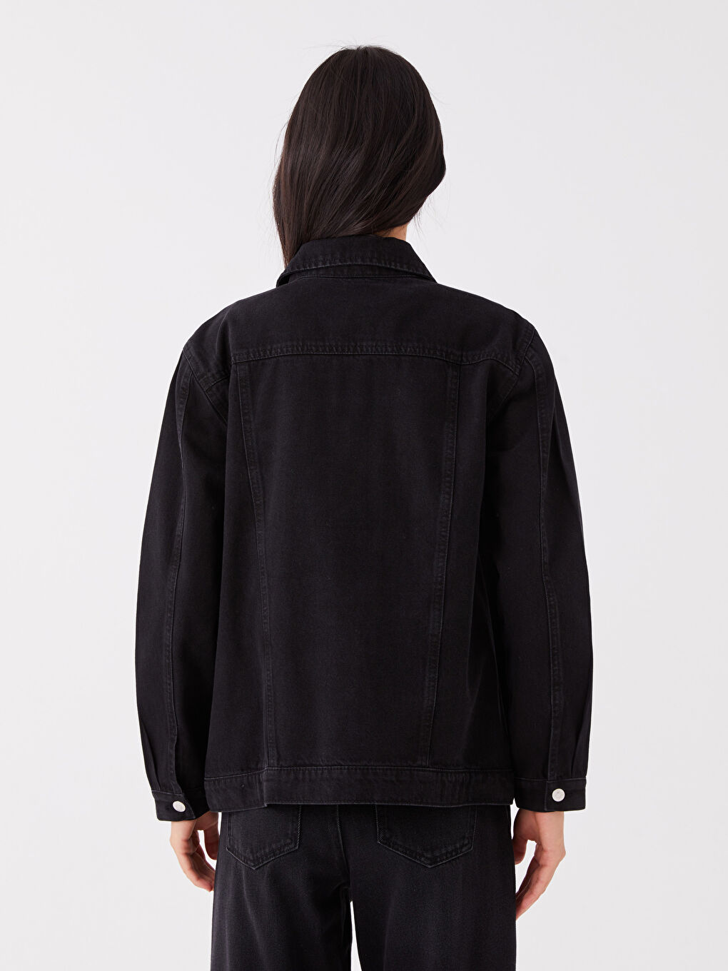 LC Waikiki Collared Neck Women's Denim Jacket -W39928Z8-327