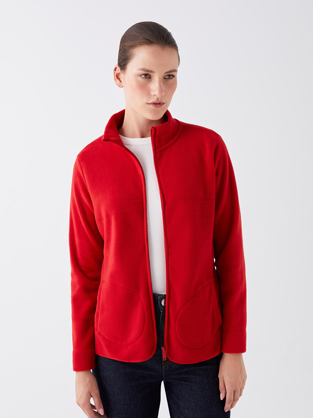 Stand-Up Collar Women'S Outdoor Fleece-1