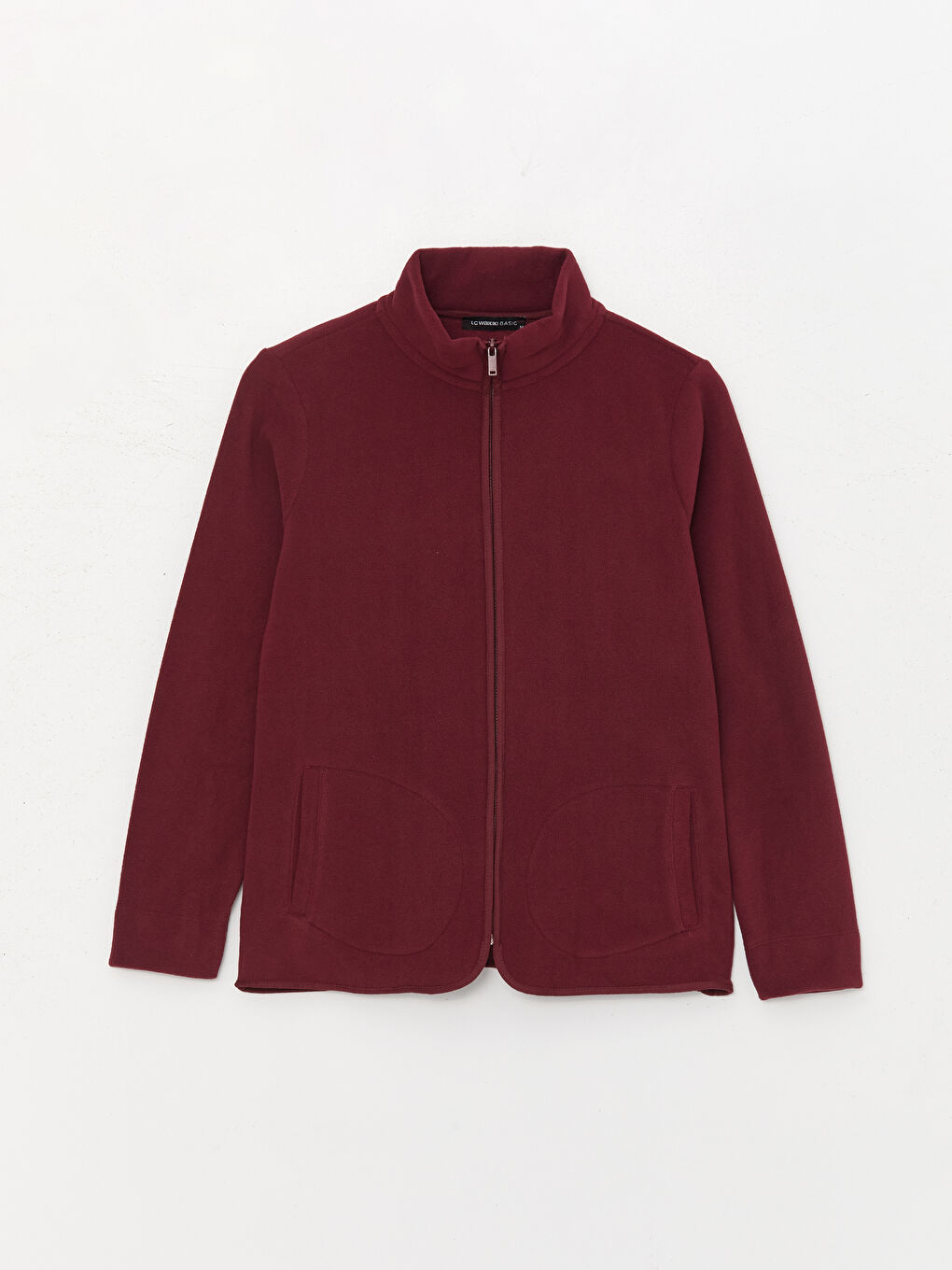 LCWAIKIKI Basic Bordo Kadın Dik Yaka Düz Fermuarlı Sweatshirt - 5