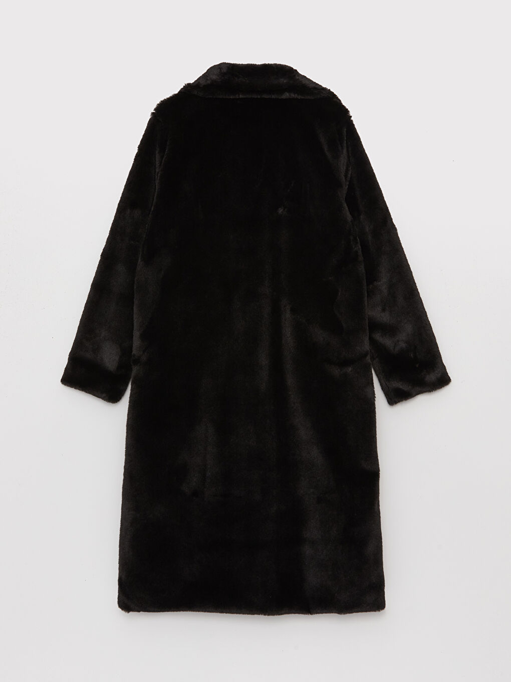 Siyah Ceket Yaka Kadın Kürk Kaban-7