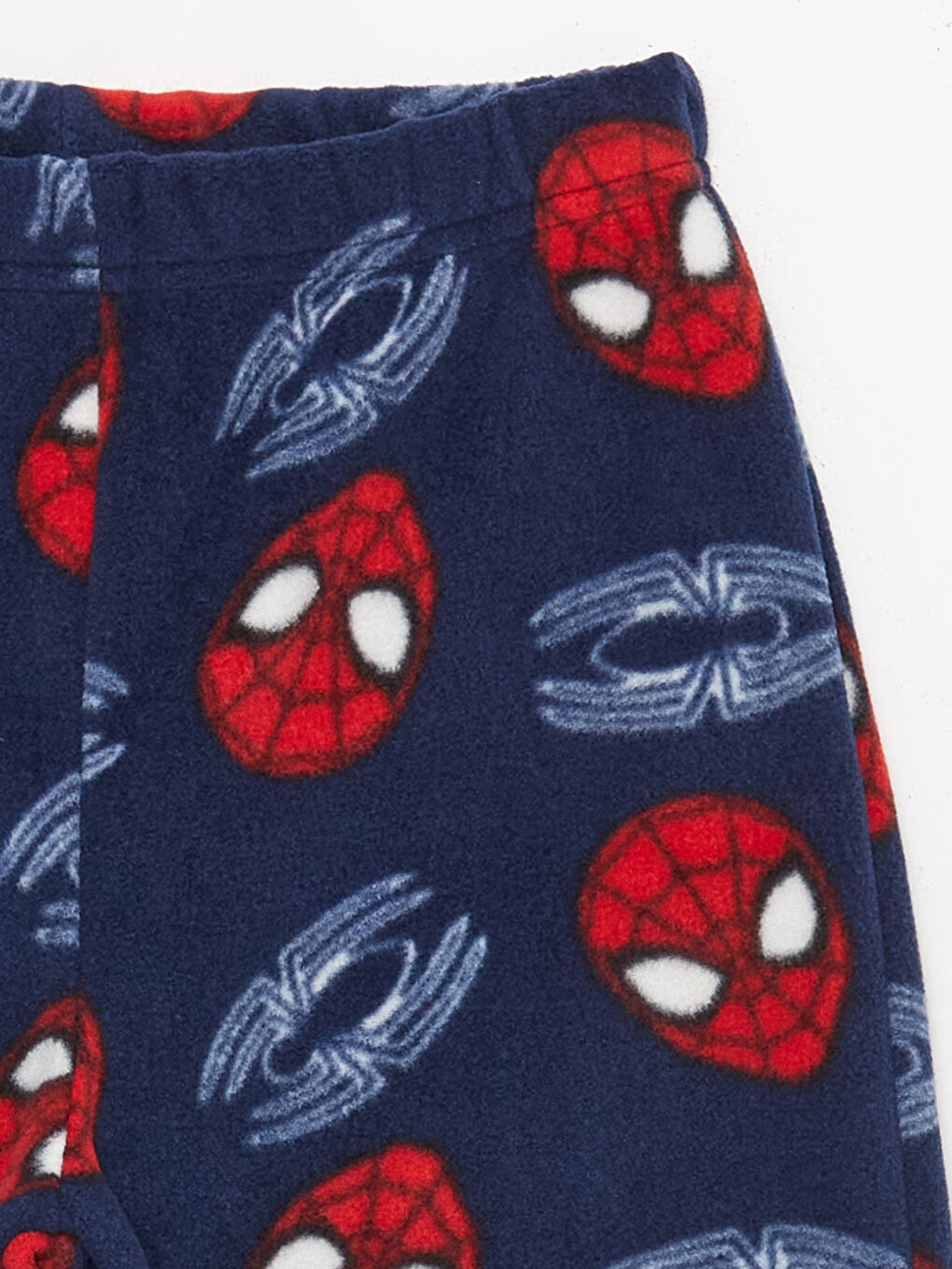Lacivert Bisiklet Yaka Spiderman Desenli Uzun Kollu Polar Erkek Çocuk Pijama Takımı-5