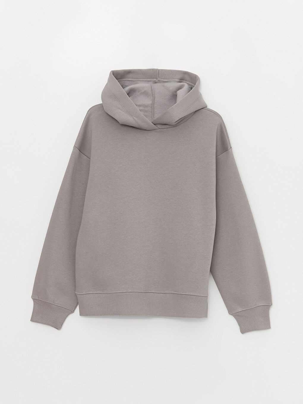 LCW Vision Gri Düz Kadın Kalın Hoodie - 5