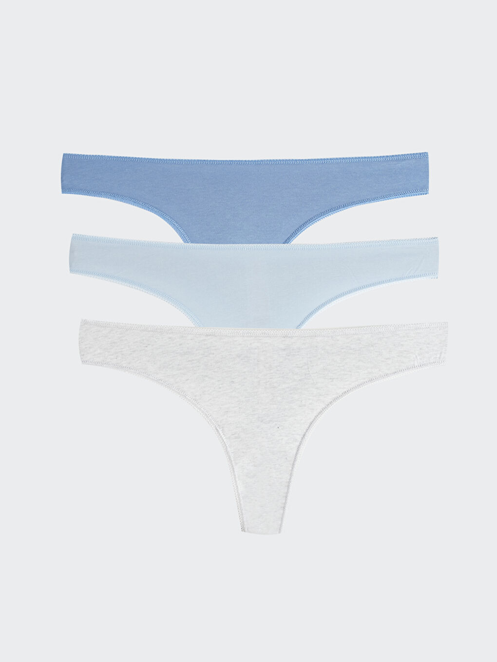 Plain Thong Knickers 3-Pack