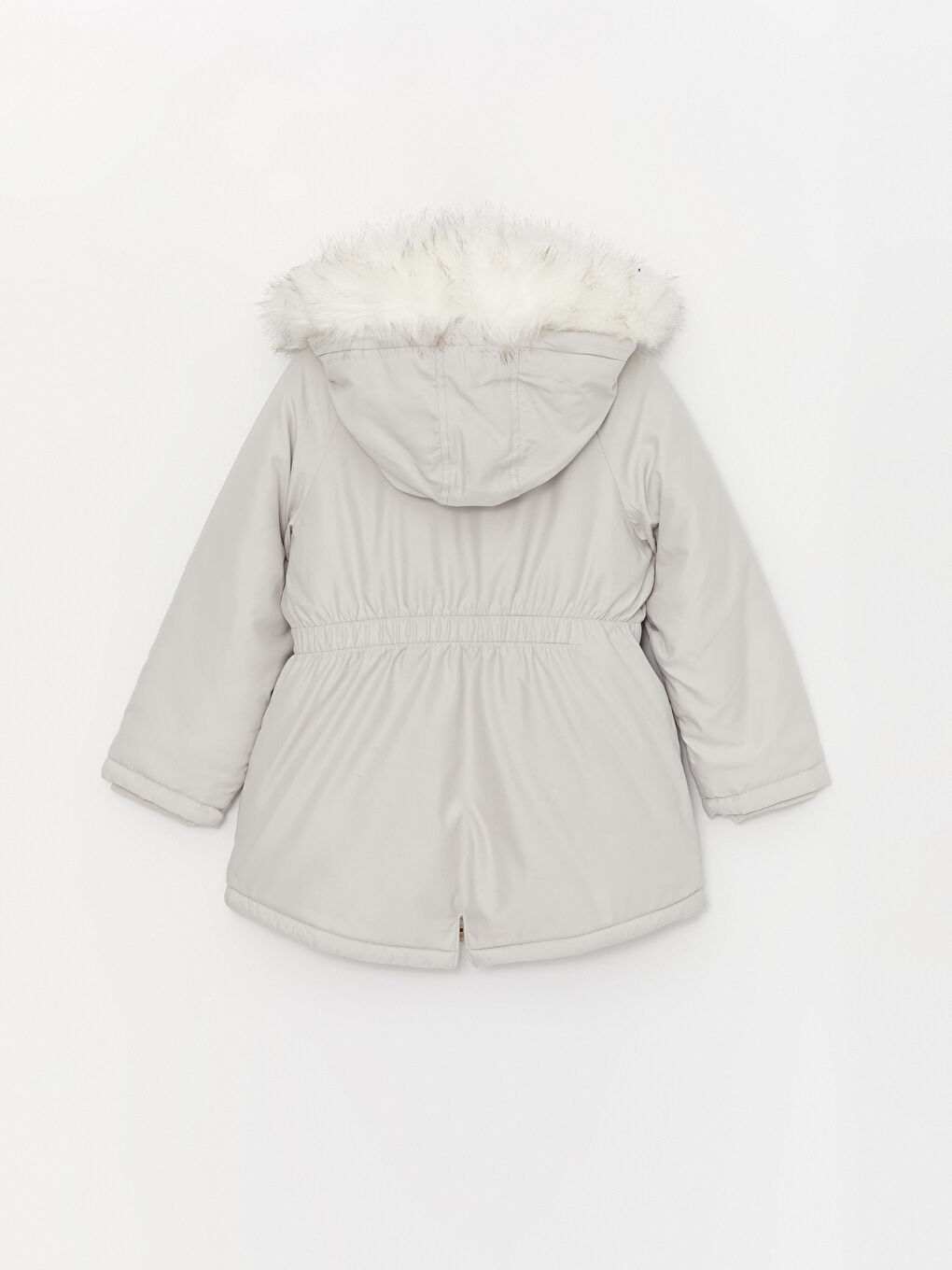 Gri Kapüşonlu Kız Çocuk Kaban-2