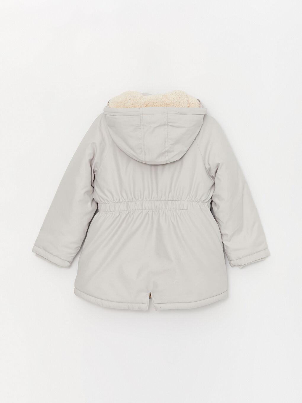 Gri Kapüşonlu Kız Çocuk Kaban-3