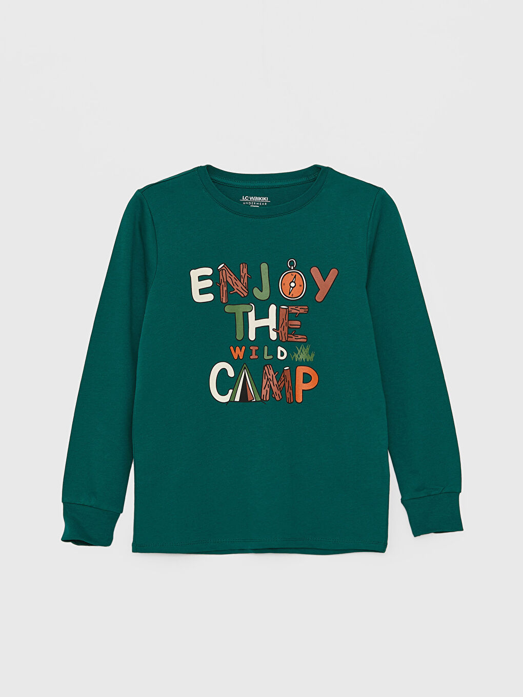 Set de Pijama pentru Băieți cu Mânecă Lungă și Imprimeu cu Guler Rotund-1