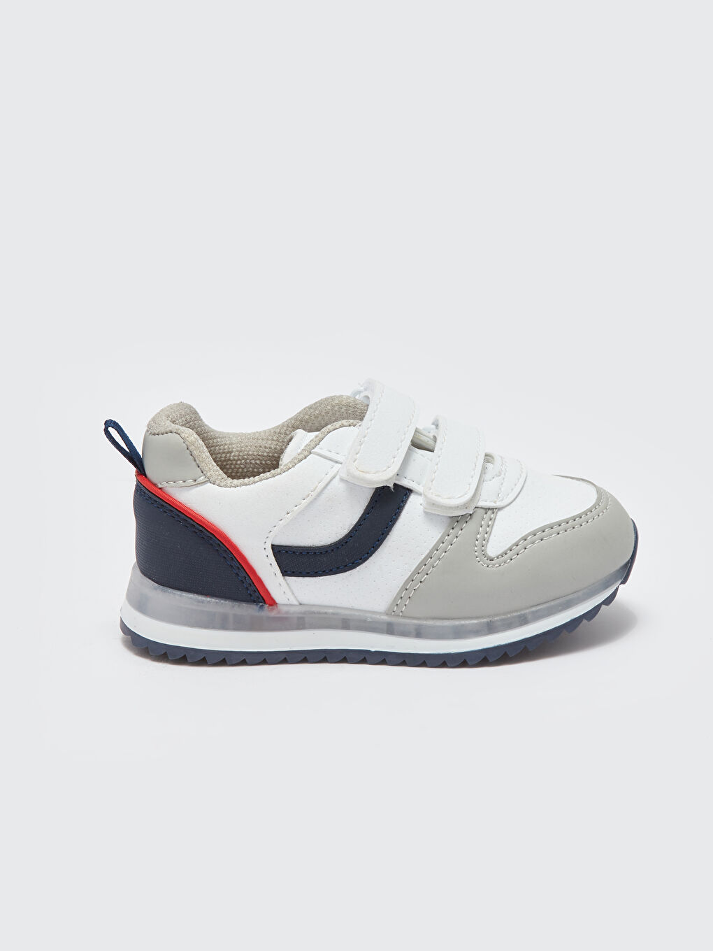 Beyaz Cırt Cırtlı Tabanı Işıklı Erkek Bebek Spor Ayakkabı-2
