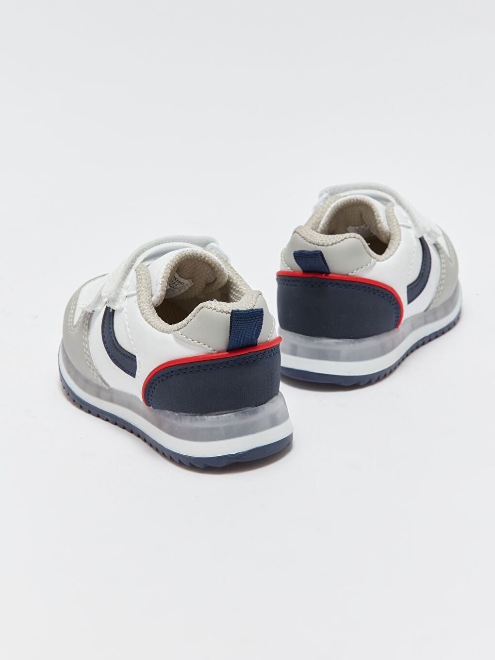 Beyaz Cırt Cırtlı Tabanı Işıklı Erkek Bebek Spor Ayakkabı-5