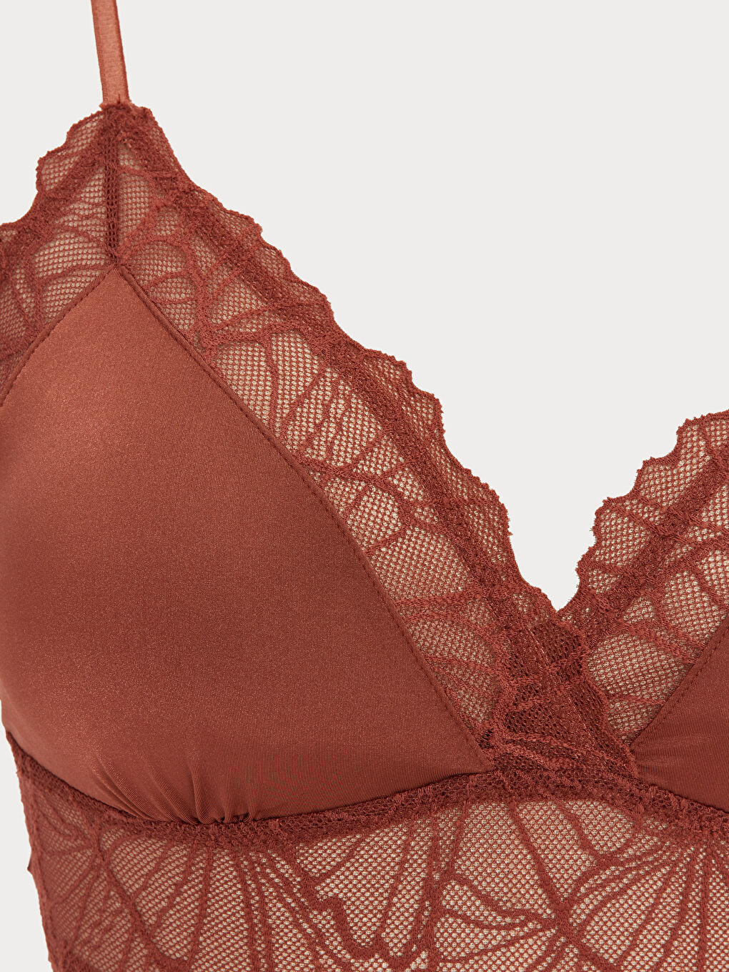 LCW DREAM Bordo Balensiz Dolgusuz Dantelli Bralet - 2