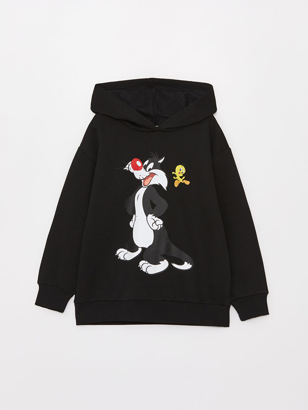 LCW Kids Siyah Worner Bros Baskılı Uzun Kollu Kız Çocuk Hoodie - 2