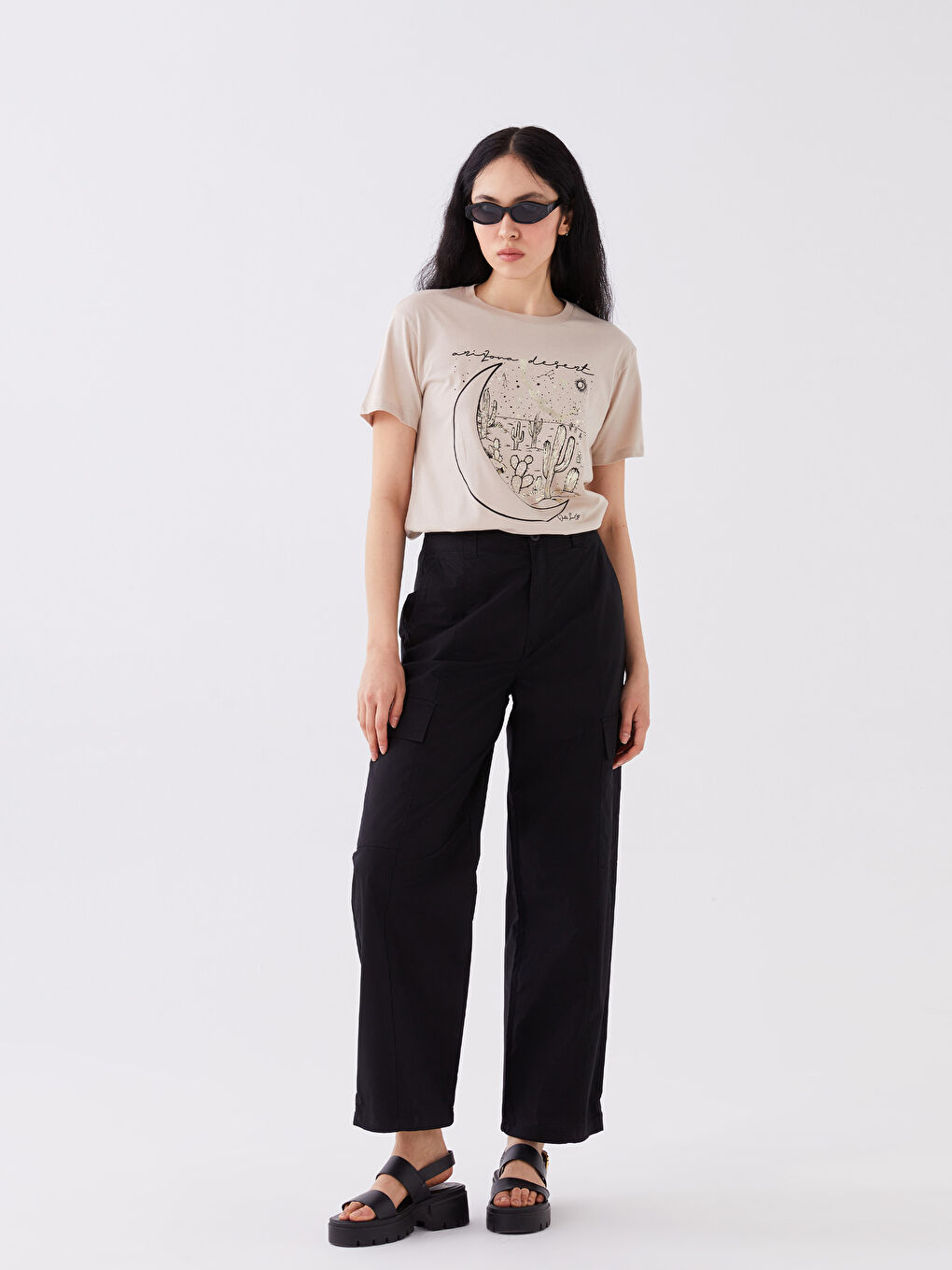 LCW Vision Women's Regular Fit Plain Parachute Trousers -W3AC33Z8-CVL