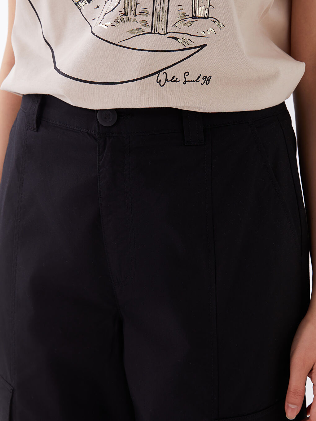 LCW Vision Women's Regular Fit Plain Parachute Trousers -W3AC33Z8-CVL