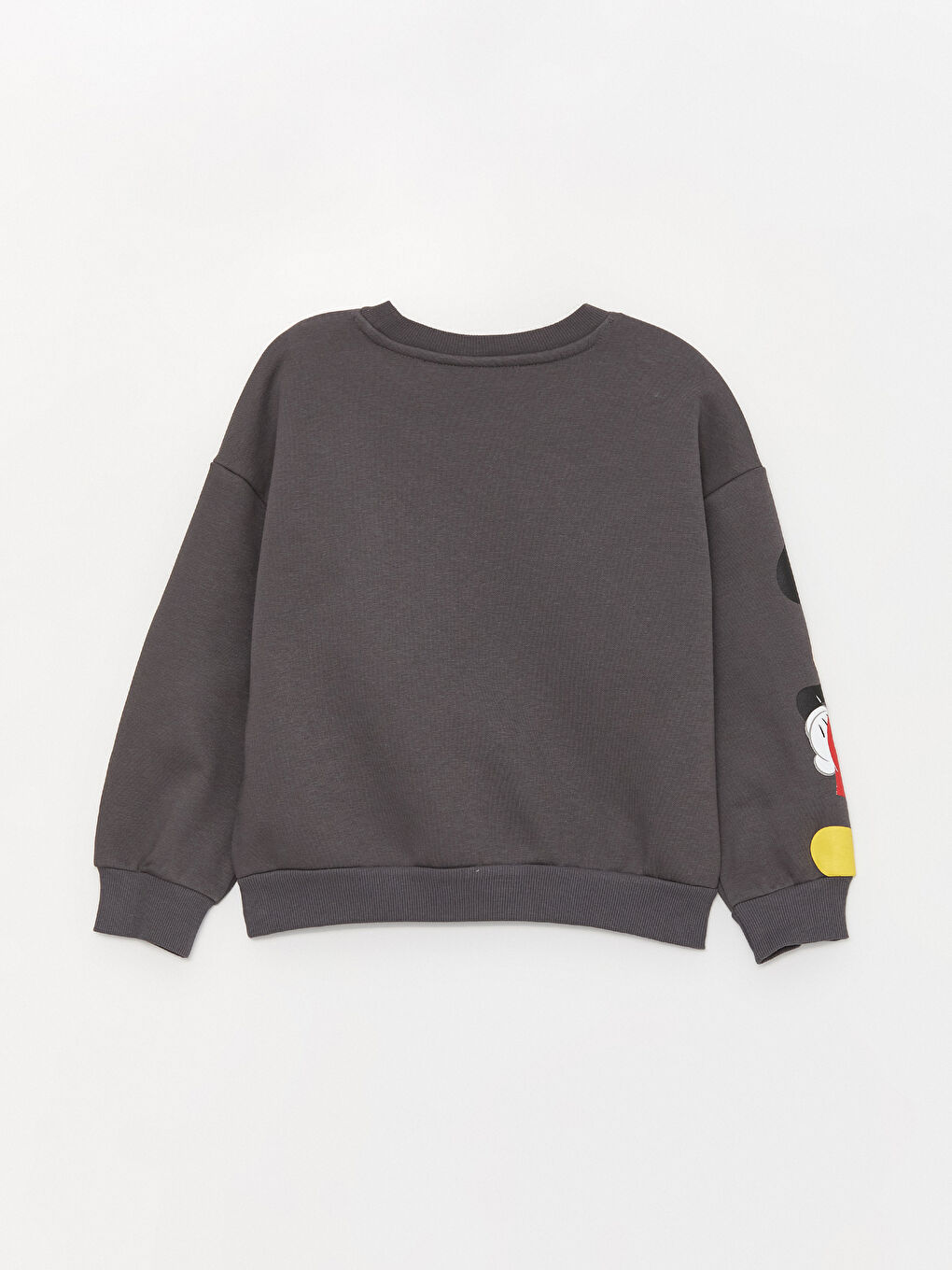 LCW Kids Koyu Gri Bisiklet Yaka Mickey Mouse Baskılı Uzun Kollu Kız Çocuk Sweatshirt - 1