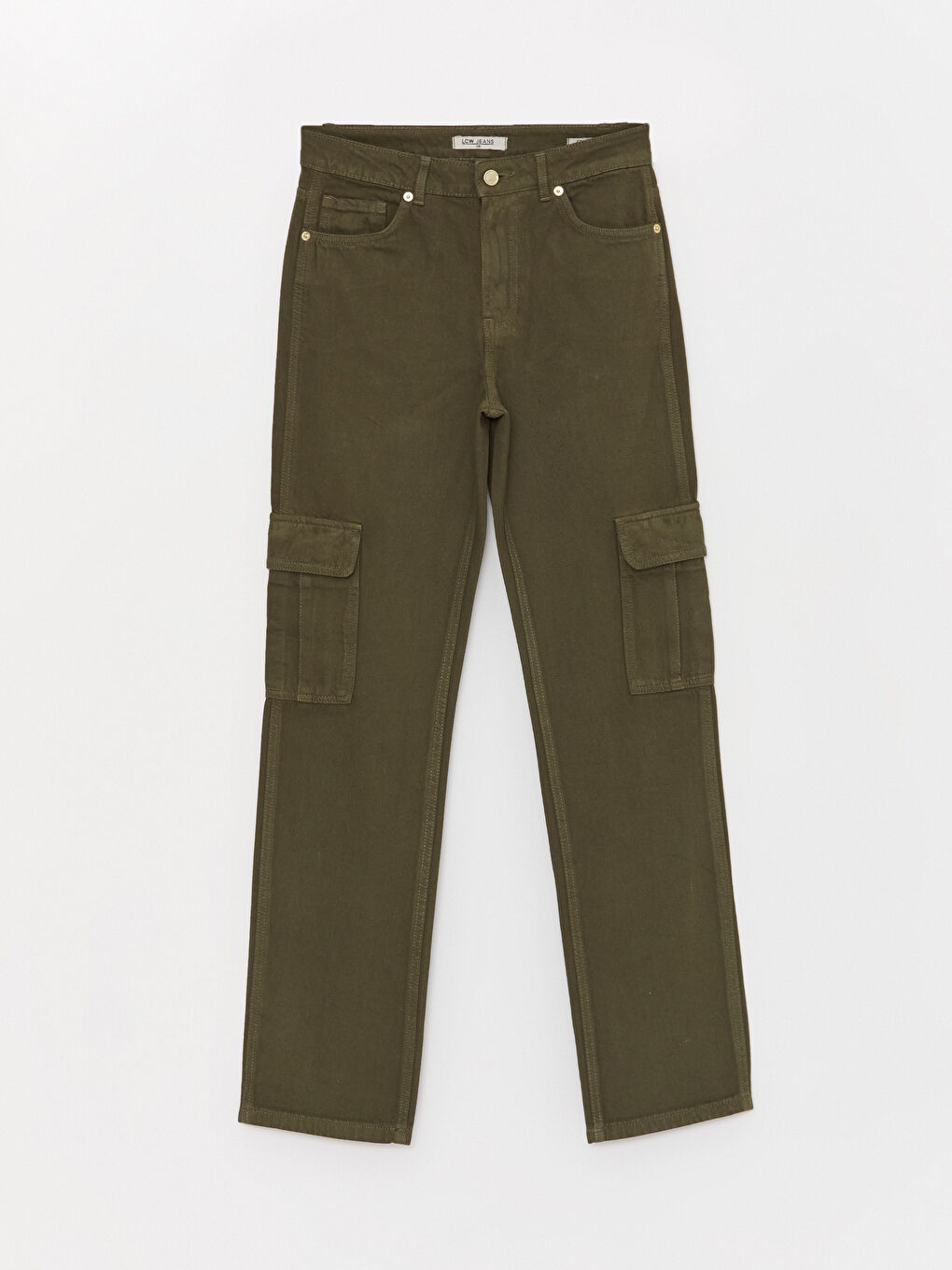 LCW Jeans Straight Fit Kadın Kargo Jean Pantolon -W3AC67Z8-HCZ