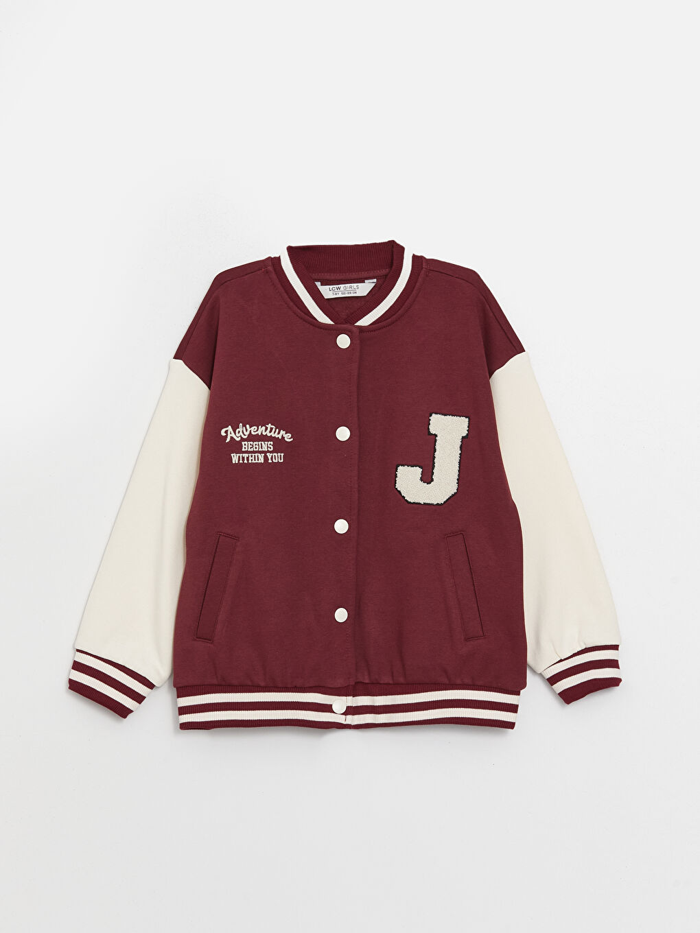 LCW Kids Bequeme Passform College Jacke für Mädchen -W3AC87Z4-HRW