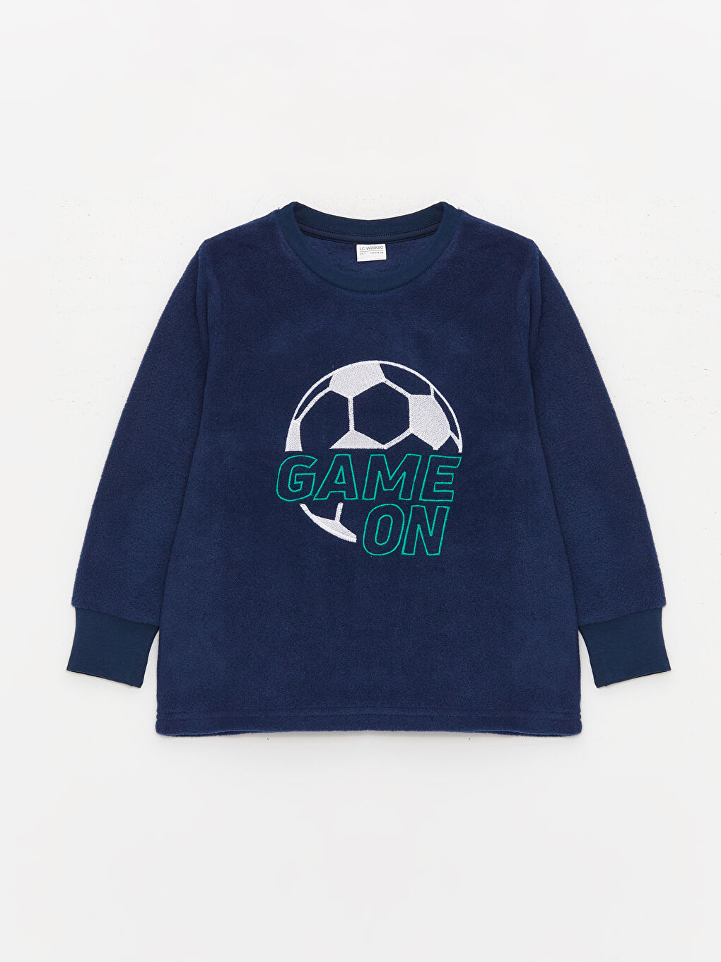 Crew Neck Embroidered Long Sleeve Polar Boys' Pyjama Set-1