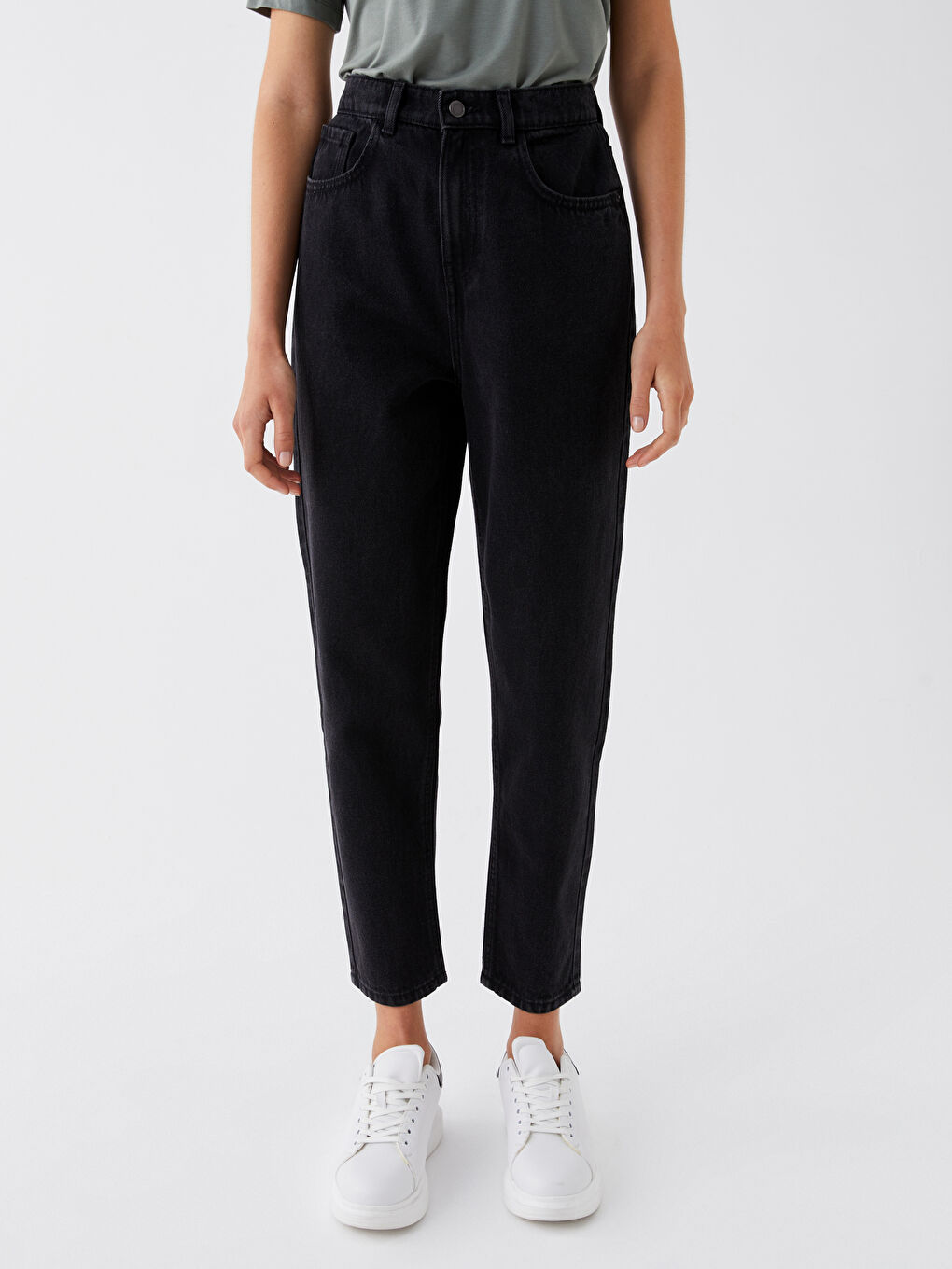 Jean Coupe Maman Taille Haute pour Femmes-1