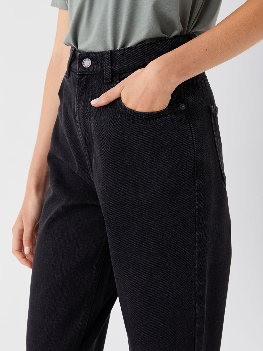 Jean Coupe Maman Taille Haute pour Femmes-3