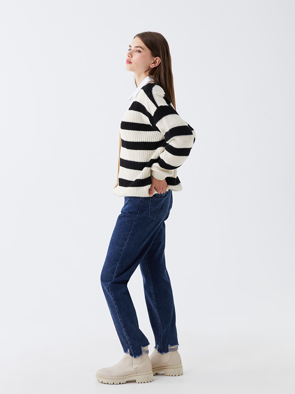 LCW Jeans Farmerke visokog struka mom fit za žene -W3AD30Z8-309