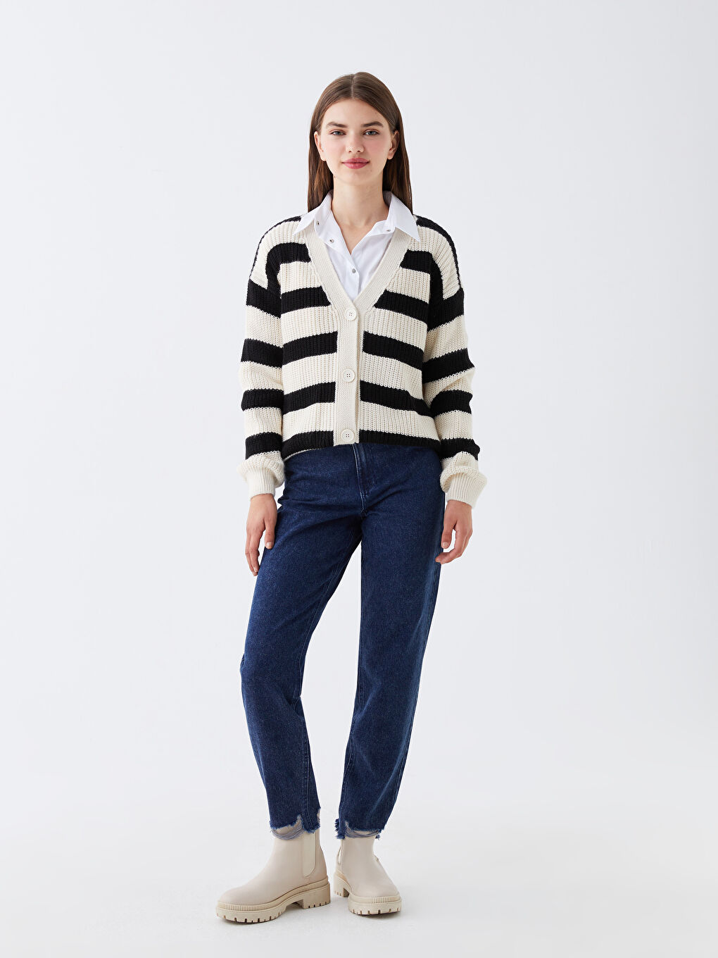 LCW Jeans Farmerke visokog struka mom fit za žene -W3AD30Z8-309