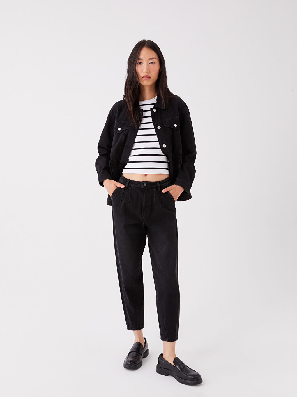 Blugi cu Detalii la Buzunar, Croială Balloon, pentru Femei