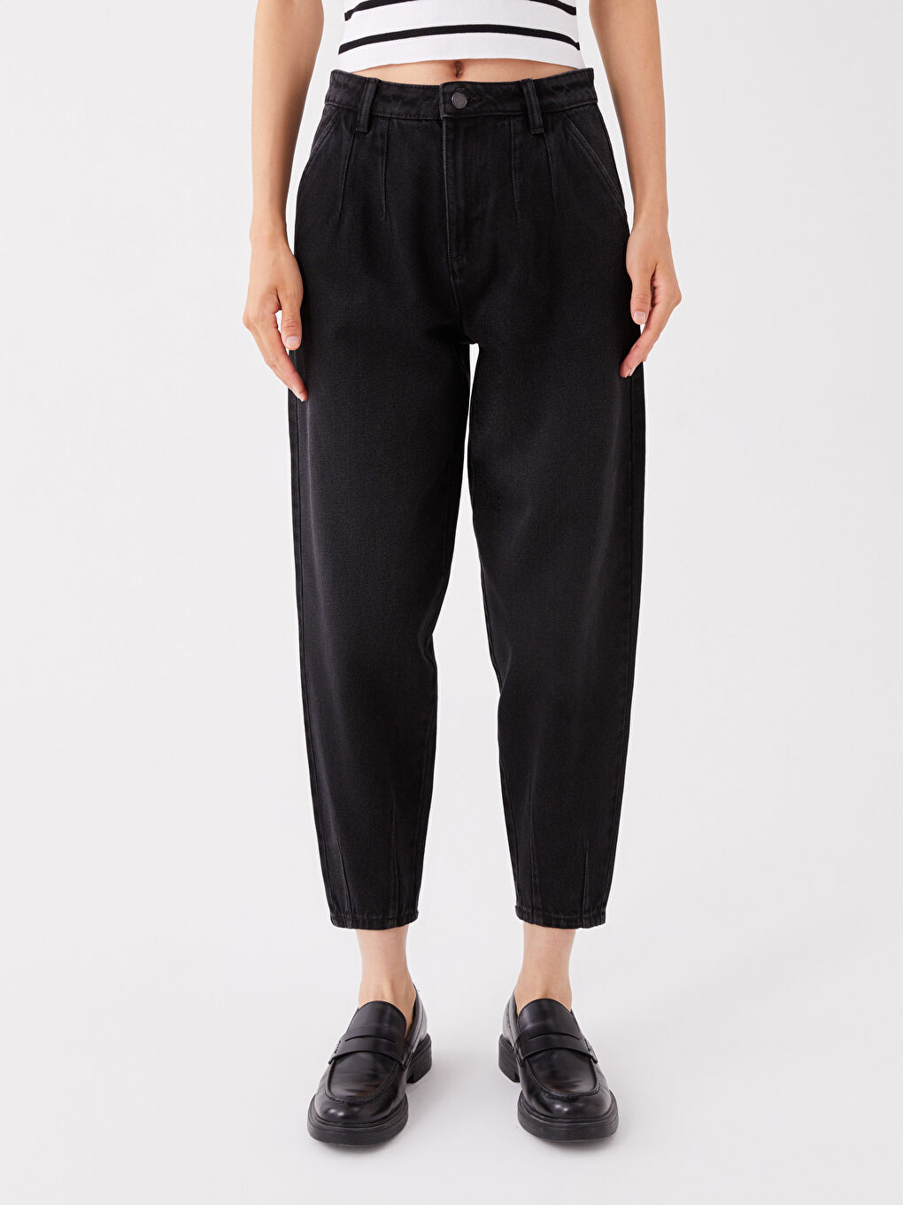 Blugi cu Detalii la Buzunar, Croială Balloon, pentru Femei-2