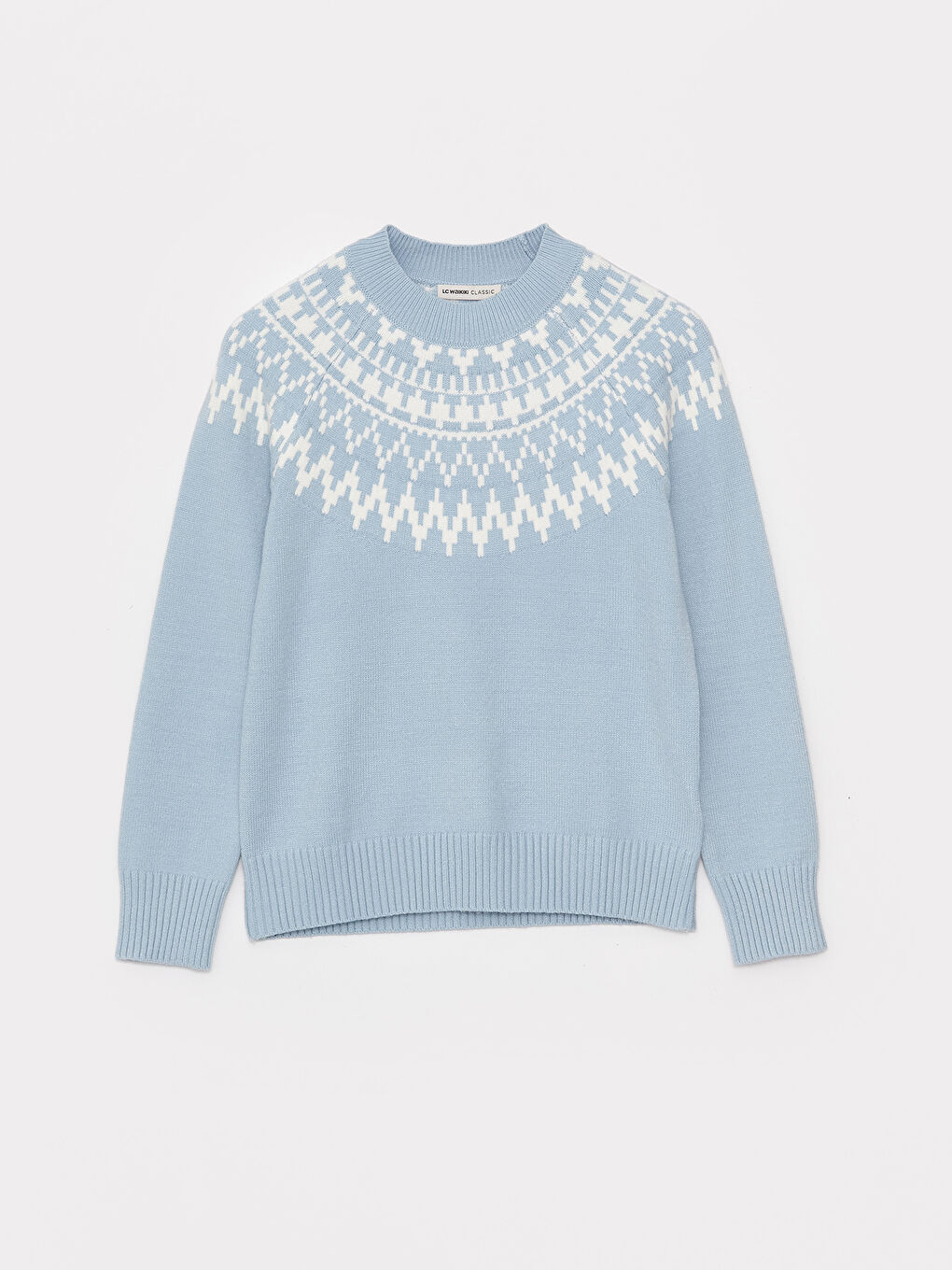 LCWAIKIKI Basic Funnel Neck Patterned Women's Knitwear Sweater -W3AD36Z8-G5Z