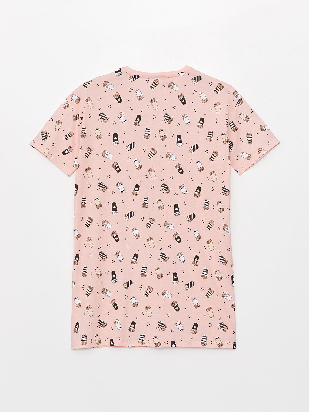 მრგვალი საყელო ნაბეჭდი მოკლე სახელო ქალებისთვის ღამის კაბა-6