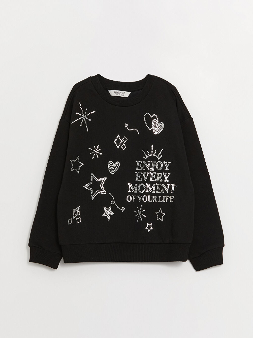 Crew Neck Printed Long Sleeve Girls' Sweatshirt