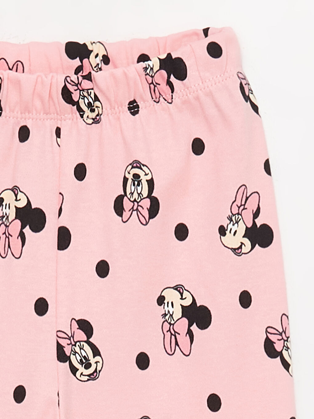 LCW baby Krem Rengi Bisiklet Yaka Minnie Mouse Baskılı Kız Bebek Pijama Takımı - 6