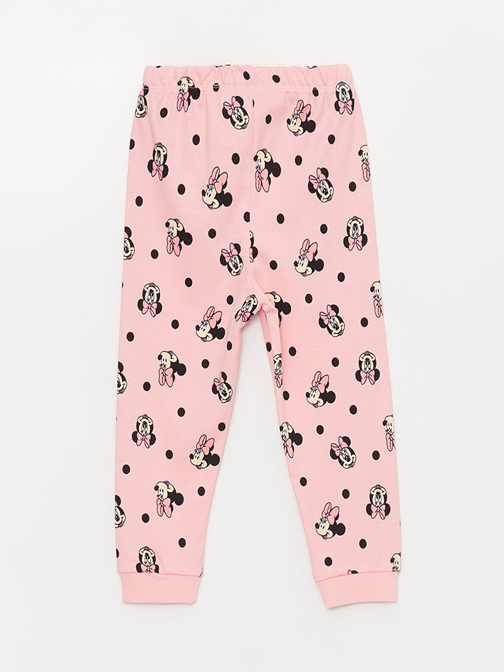 LCW baby Krem Rengi Bisiklet Yaka Minnie Mouse Baskılı Kız Bebek Pijama Takımı - 7